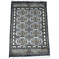 Pakistani Hand-knotted Gray/ Ivory Bokhara Wool Rug (2' x 3')