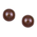 Pearls For You Sterling Silver Brown FW Pearl Stud Earrings (8-8.5 mm)