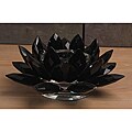 Black Crystal Lotus Candle Holder
