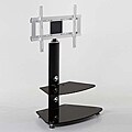 Black 'Sonic' Glass Flat Screen Mount Entertainment Unit