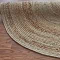 Alexa Eco Natural Fiber Braided Reversible Jute Rug (5' x 8' Oval)