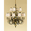 Florentine Dome 12-light 2-tier Firenze Gold Chandelier