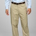 Austin Reed Men's Flat-front Khaki Satin Twill Reflex Pants