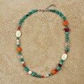 Multi-gemstone and Pearl Potpourri of Stones Necklace (7-8 mm) (China)