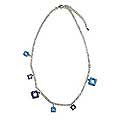 Sterling Silver 'Violet Cubism' Pendant Necklace (Thailand)