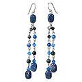 Silver 'Blue Rain Shower' Lapis Lazuli Earrings (Thailand)