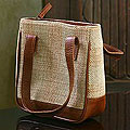 Leather and Cotton 'Petite Cinnamon' Handbag (Guatemala)