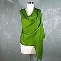 Wool 'Lime Green Muse' Shawl (India)