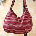 Cotton 'Garnet Synchronicity' Hobo Bag (Guatemala)