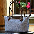 Cotton and Leather 'Morning Rain' Handbag (Guatemala)
