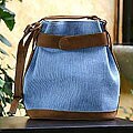Cotton and Leather 'Evening Dew' Shoulder Bag (Guatemala)