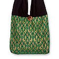 Cotton 'Thai Emerald' Sling Tote Bag (Thailand)