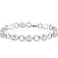 Stainless Steel Polished Cubic Zirconia Chain Bracelet
