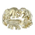 Ultimate CZ 14k Gold Overlay Cubic Zirconia Elephant Ring