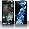 Motorola Droid X MB810 Blue Flower Snap-on Protective Case Cover