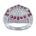 14k White Gold 1/2ct TDW Diamond and Ruby Ring (H-I, I1-I2)