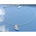 Sterling Silver Austrian-cut Crystal Crescent Moon Necklace (USA)