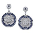 14k White Gold Sapphire and 3/4ct TDW Diamond Earrings (H-I, I1-I2)