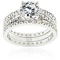 Icz Stonez Sterling Silver Cubic Zirconia Bridal Ring Set