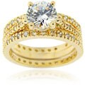 Icz Stonez 18k Gold over Sterling Silver Cubic Zirconia Bridal Ring Set