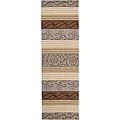 Hand-loomed Fancy Stripes Grey Wool Rug (2'6 x 8')
