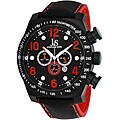 Joshua & Sons Men's Chronograph Stainless Steel Red Sport Strap Watch