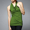AtoZ Women's Cowl Halter Top
