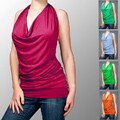 AtoZ Women's Cowl Halter Top