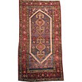 Persian Hand-knotted Hamadan Purple / Red Wool Rug (4'5 x 8'3)