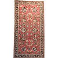 Persian Hand-knotted Hamadan Red/ Ivory Wool Rug (5'4 x 10')