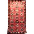 Free indicative guide on Persian rug Geometric Designs Persian Hand-knotted Hamadan Red/ Blue Wool Rug (5' x 9'4)