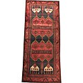 Grand reports on Hamadan rug Hamadan Persian Hand-knotted Navy/ Red Wool (5' x 11'4)