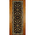 Indo Hand-Tufted Brown/ Ivory Wool Rug (2'6 x 8')