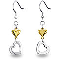 Stainless Steel Two-tone Polished Heart Earrings