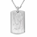 Stainless Steel Wood Grain Dog Tag Necklace