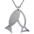 Stainless Steel Jesus Ichthys 2-pc Fish Necklace