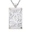 Stainless Steel Goldplated Gears Dog Tag