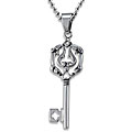 Stainless Steel Polished Gothic Key Necklace