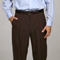 Austin Reed Men's Brown Pleated Brown Dress Pants