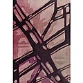 Handmade Alexa Pino Ice Glacier Pattern Plum/ Purple Rug (5' x 8')