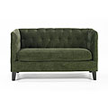 Modern Green Chenille Loveseat
