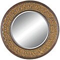 Round Framed Dark Gold Wall Mirror