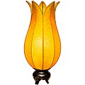 Om Gallery Flowering Gold Lotus Silk Table Lamp (Vietnam)
