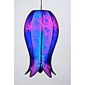 Small Flowering Lotus Jewel Bamboo Silk Hanging Lamp (Vietnam)