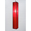 Large 'Solar' Red Silk Rectangular Hanging Lamp (Vietnam)