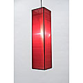 Silk Medium Rectangular Red Hanging Lamp (Vietnam)