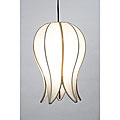 Small Flowering Lotus White Silk Hanging Lamp (Vietnam)