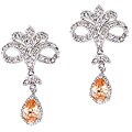Sterling Silver Champagne and White Vintage-style Chandelier Earrings