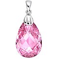 Sterling Silver Briolette-cut Pink Cubic Zirconia Necklace