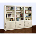 Convenient guidepost on shabby chic toddler bedding Hampton Pearl White 3-piece Bookcase Wall